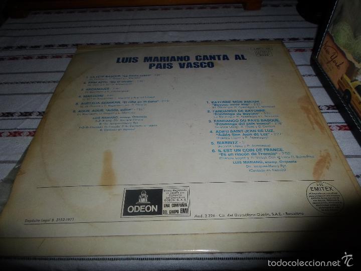 Discos de vinilo: LUIS MARIANO CANTA AL PAIS VASCO - Foto 3
