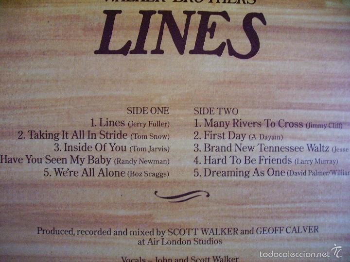 Discos de vinilo: THE WALKER BROTHERS --- LINES - Foto 2