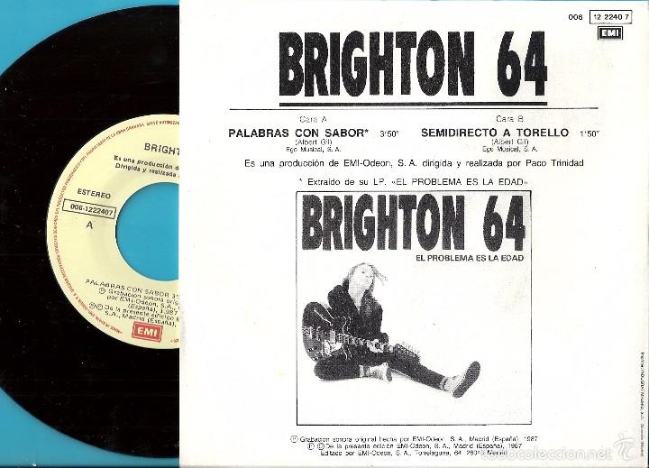Discos de vinilo: BRIGHTON 64: PALABRAS CON SABOR / SEMIDIRECTO A TORELLO - Foto 2