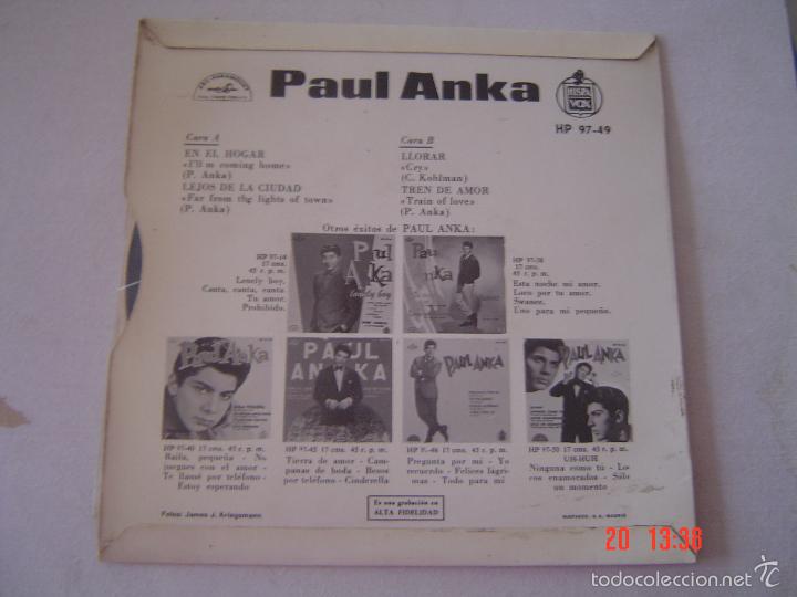 Discos de vinilo: PAUL ANKA- EN EL HOGAR- 1962 - Foto 2