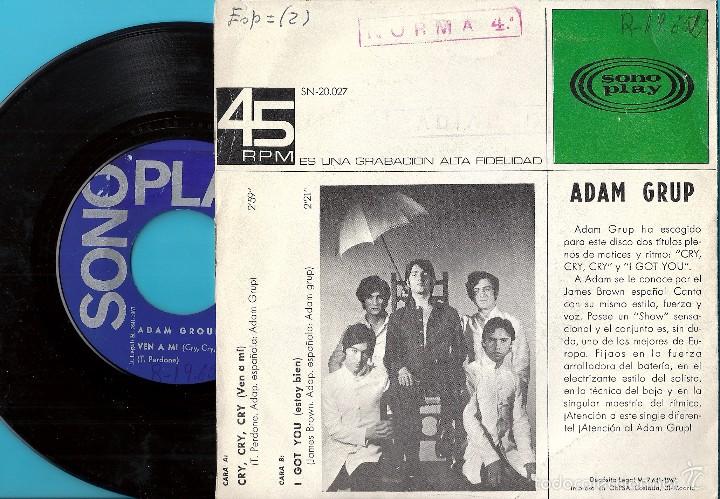 Discos de vinilo: ADAM GRUP: CRY, CRY, CRY / I GOT YOU - Foto 2
