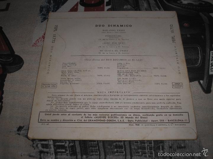 Discos de vinilo: DUO DINAMICO - EP 1962 - PERDONAME + 3 - Foto 2