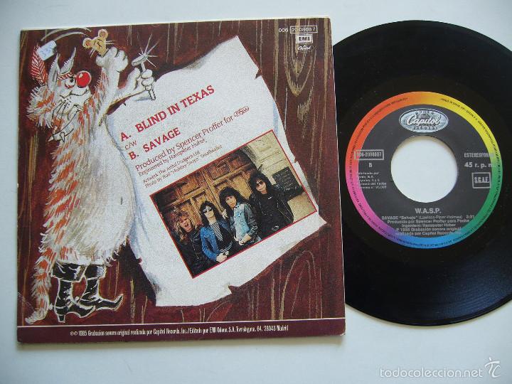 Discos de vinilo: WASP Single Blind in Texas edici&oacute;n espa&ntilde;ola - Foto 2