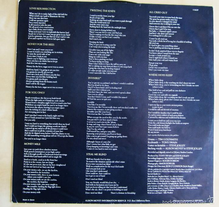 Discos de vinilo: ALISON MOYET - ALF - VINILO ORIGINAL 1984 - Foto 5