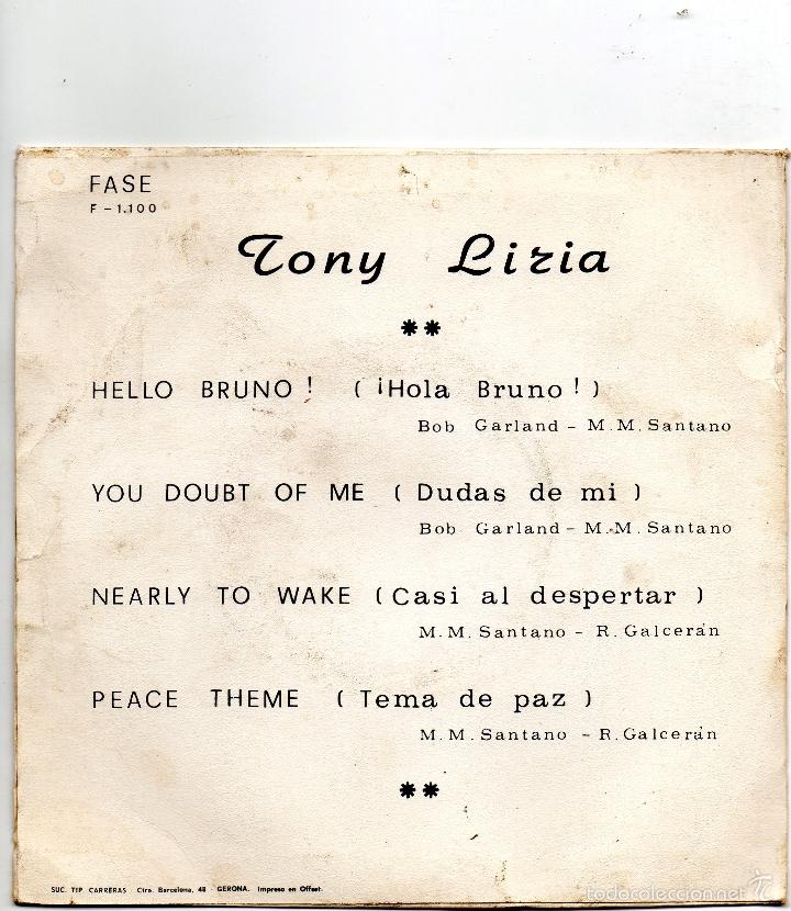 Discos de vinilo: TONY LIRIA - HELLO BRUNDO - E.P. - Foto 2