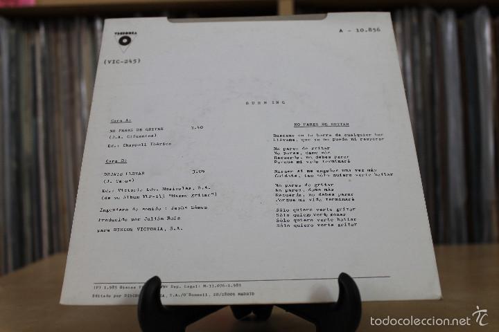 Discos de vinilo: BURNING -SG- NO PARES DE GRITAR 80S SPAIN - Foto 2