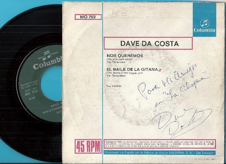 Discos de vinilo: DAVE DA COSTA: NOS QUEREMOS / EL BAILE DE LA GITANA - Foto 2