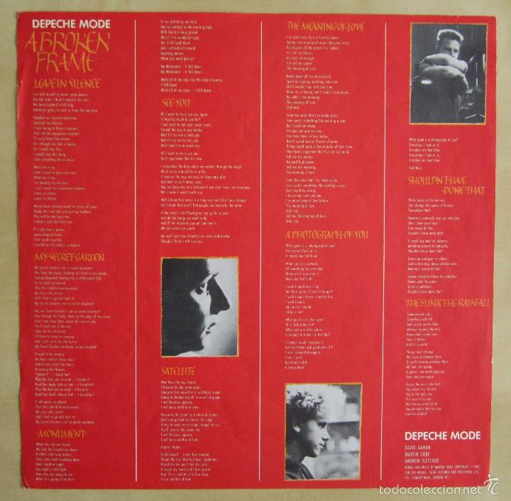 Discos de vinilo: DEPECHE MODE - ABROKEN FRAME - VINILO ORIGINAL 1982 PRIMERA EDICION ESPA&Ntilde;A - Foto 5