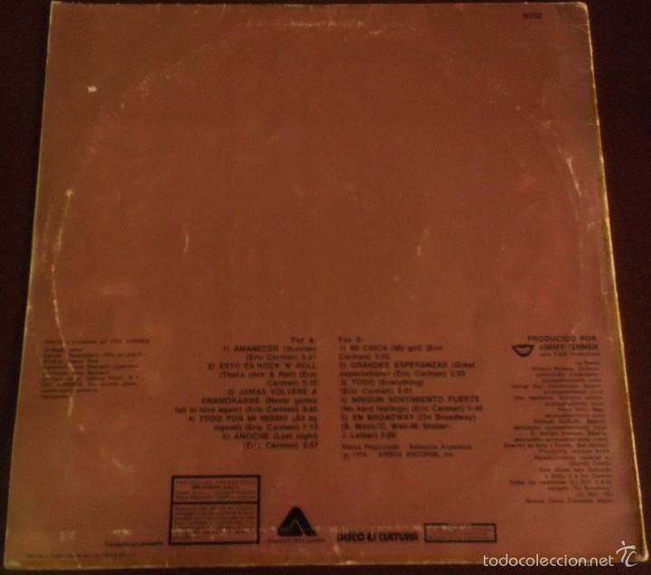 Discos de vinilo: LP argentino de Eric Carmen a&ntilde;o 1975 - Foto 2