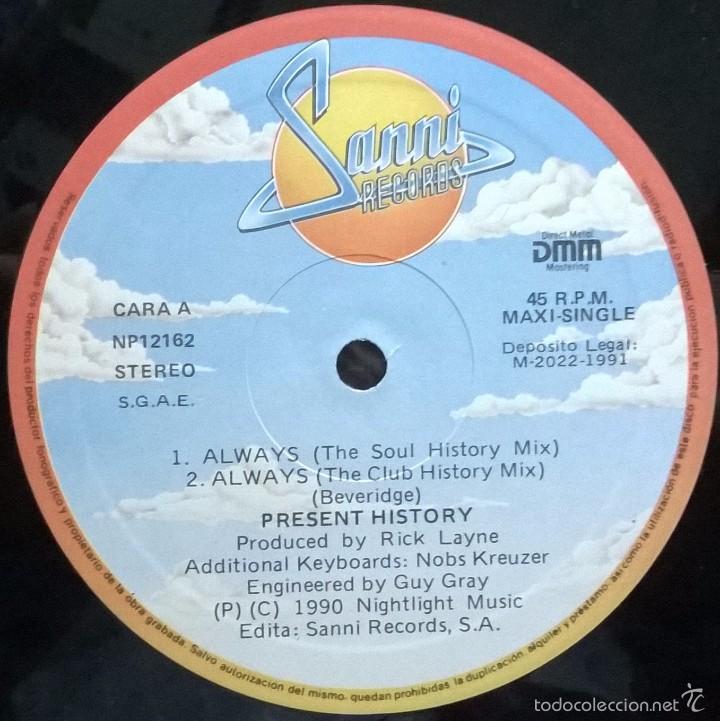 Discos de vinilo: PRESENT HISTORY, ALWAYS, SANNI RECORDS-NP12162 - Foto 4