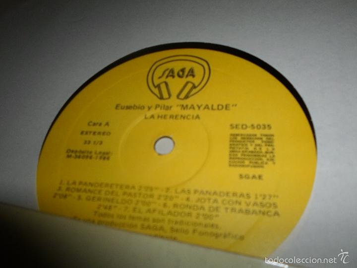 Discos de vinilo: EUSEBIO Y PILAR MAYALDE LA HERENCIA - Foto 2