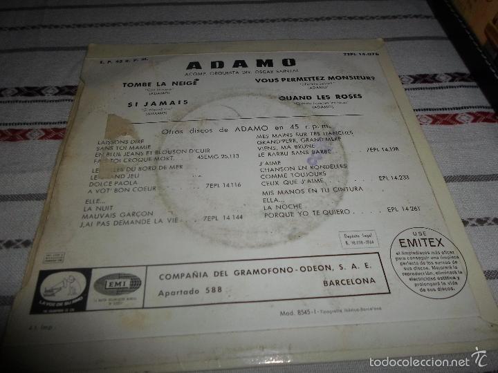 Discos de vinilo: ADAMO QUAND LES ROSES - Foto 2