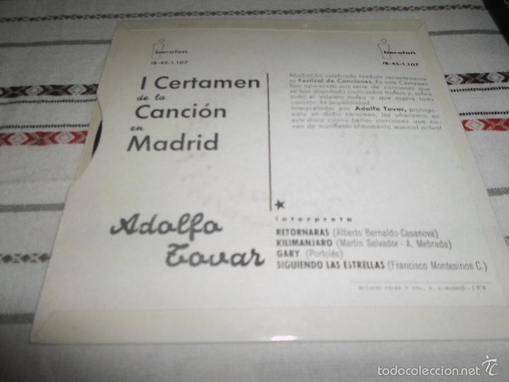 Discos de vinilo: ADOLFO TOVAR RETORNARAS - Foto 2