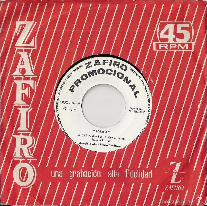 Discos de vinilo: ROSAL&Iacute;A: LA CARTA / LUZ DEL SOL - Foto 1