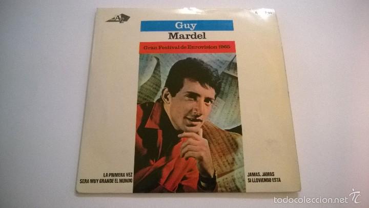 Discos de vinilo: Guy Mardel.La primera vez.EUROVISI&Oacute;N 1965.HISPAVOX. - Foto 1