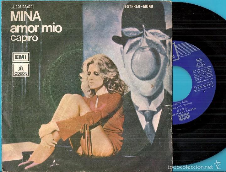 Discos de vinilo: MINA: AMOR M&Iacute;O / CAPIRO (I&acute;LL BE HOME) - Foto 1