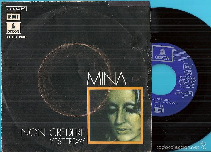 Discos de vinilo: MINA: NON CREDERE / YESTERDAY - Foto 1