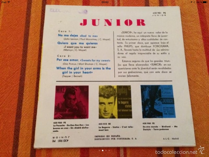 Discos de vinilo: Single Junior No me dejes - Foto 2