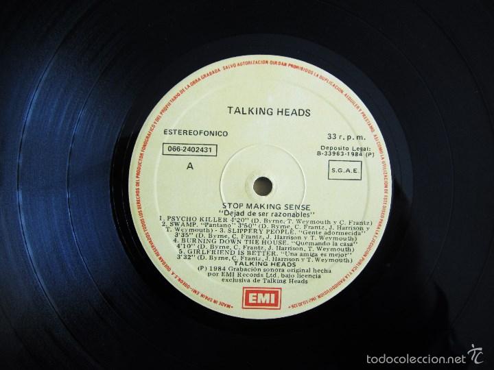 Discos de vinilo: TALKING HEADS - STOP MAKING SENSE - VINILO ORIGINAL EMI 1984 - Foto 6