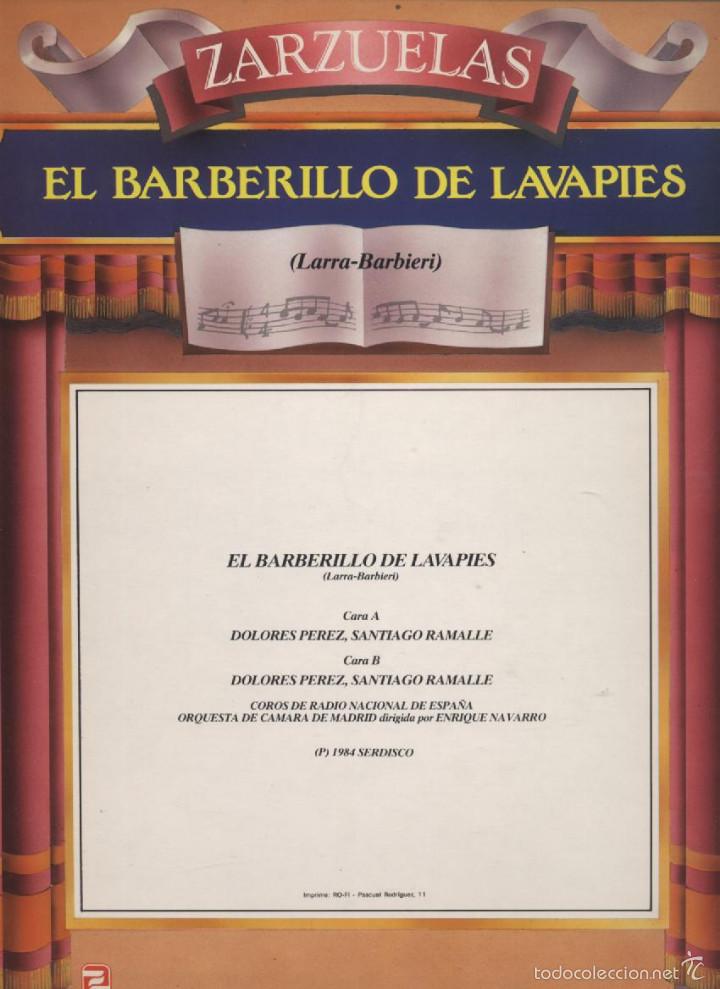 Discos de vinilo: EL BARBERO DE LAVAPIES-LARRA-BARBIERI - Foto 2