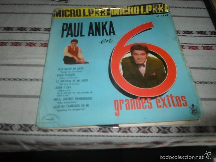Discos de vinilo: PAUL ANKA EN 6 GRANDES EXITOS - Foto 1