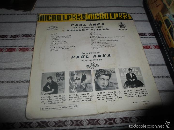 Discos de vinilo: PAUL ANKA EN 6 GRANDES EXITOS - Foto 3