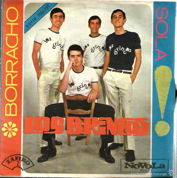 Discos de vinilo: SG LOS BRINCOS : BORRACHO + SOLA - Foto 1