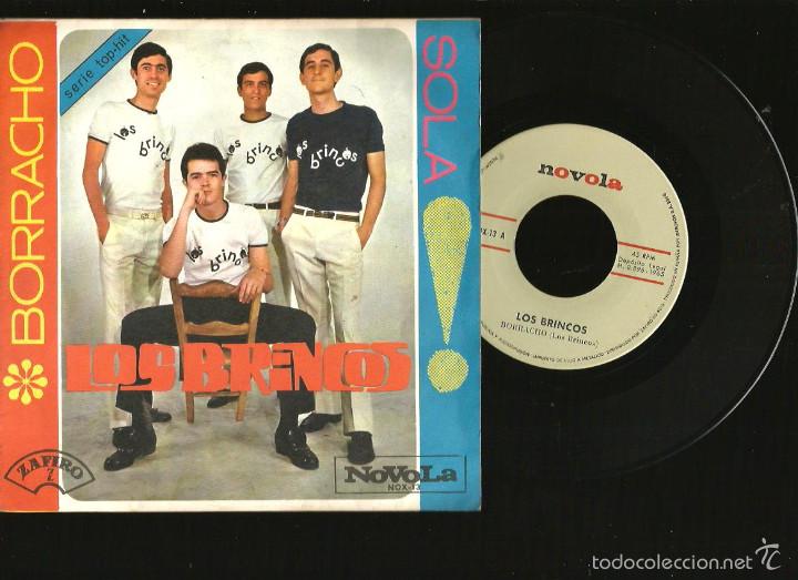 Discos de vinilo: SG LOS BRINCOS : BORRACHO + SOLA - Foto 2