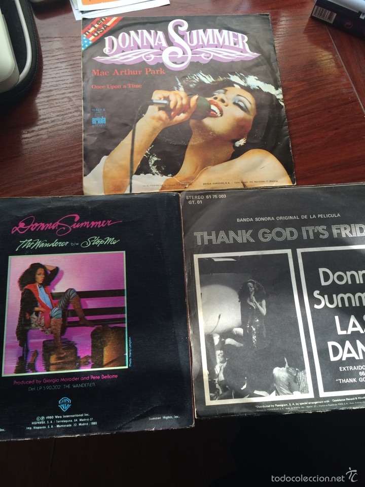 Discos de vinilo: DONNA SUMMER-LOTE 3 SINGLES - Foto 2