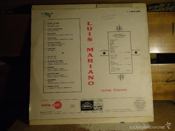 Discos de vinilo: ANTIGUO DISCO VINILO - LUIS MARIANO - Foto 2