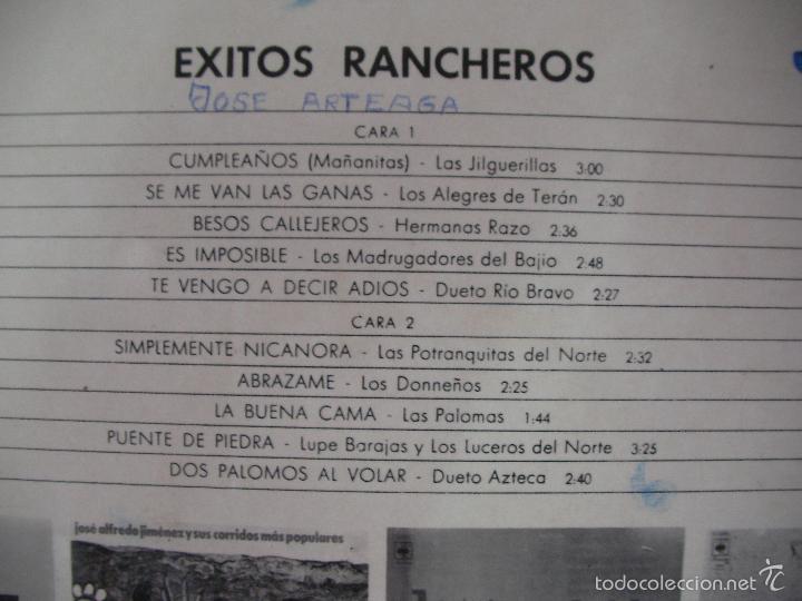 Discos de vinilo: ANTIGUO LP - EXITOS RANCHEROS - ENVIO GRATIS A ESPA&Ntilde;A - Foto 2