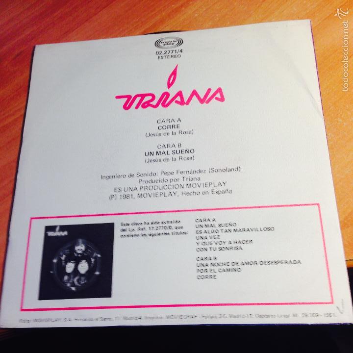 Discos de vinilo: TRIANA (CORRE) SINGLE ESPA&Ntilde;A 1981 (EPI1) - Foto 3