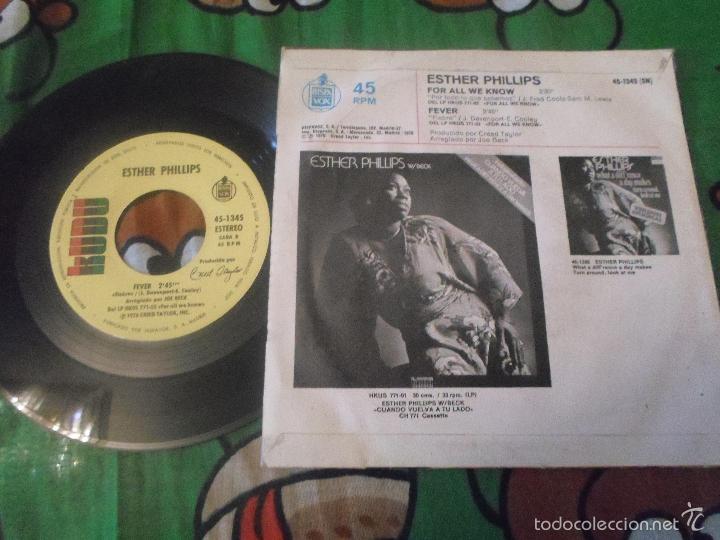 Discos de vinilo: ESTHER PHILLIPS  FOR ALL WE KNOW A&Ntilde;O 1976 - Foto 2