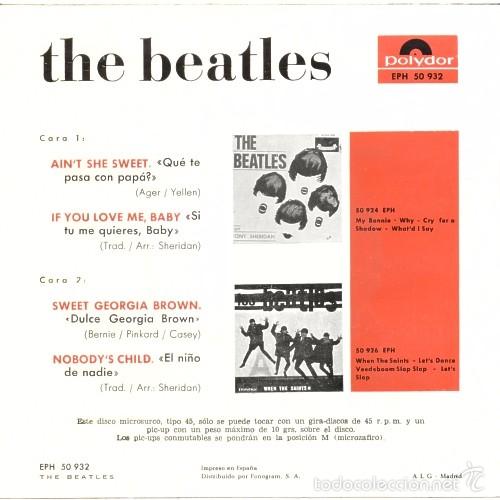 Discos de vinilo: The Beatles Spain POLYDOR EPH 50932 - Foto 2