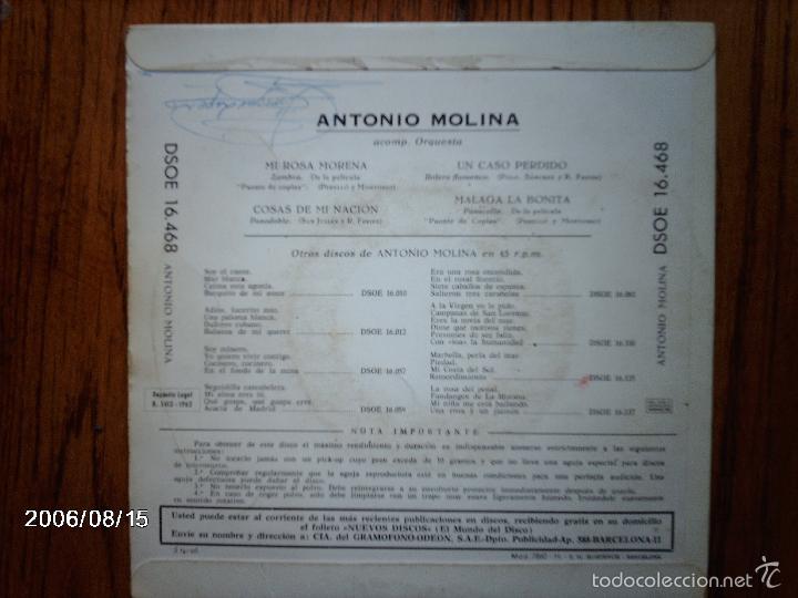 Discos de vinilo: antonio molina  -  mi rosa morena  +  3 - Foto 2