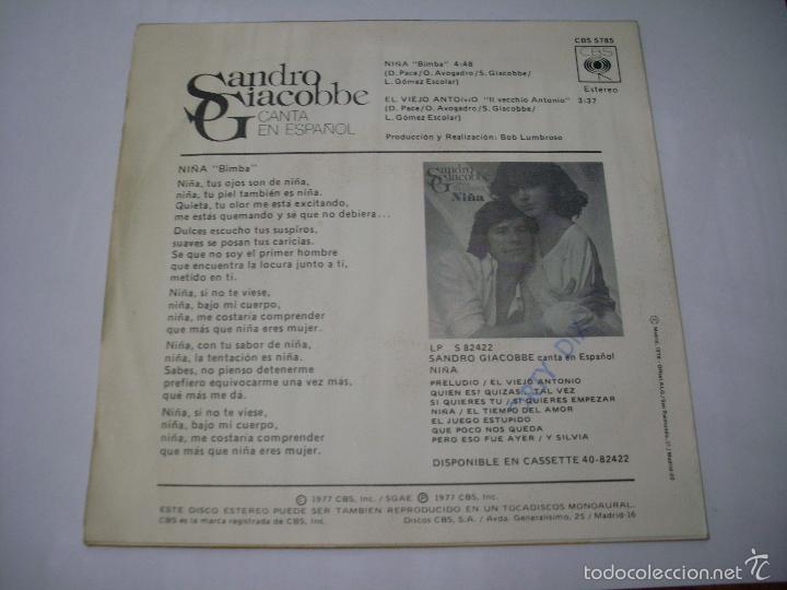 Discos de vinilo: SANDRO GIACOBBE 45 RPM - Foto 2