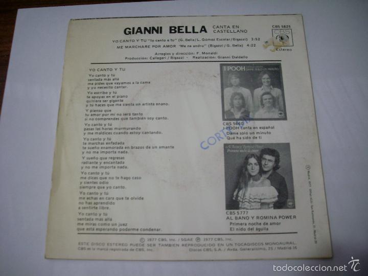 Discos de vinilo: GIANNI BELLA 45 RPM - Foto 2