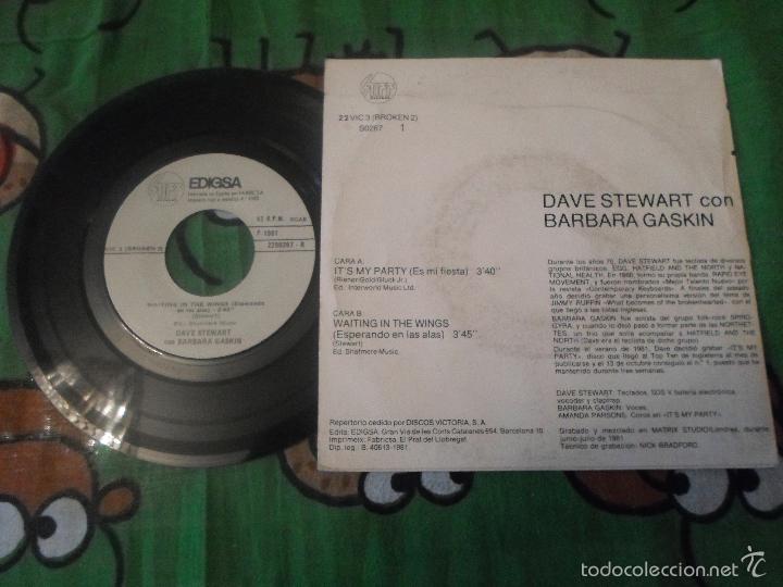 Discos de vinilo: DAVE STEWART CON BARBARA GASKIN - Foto 2