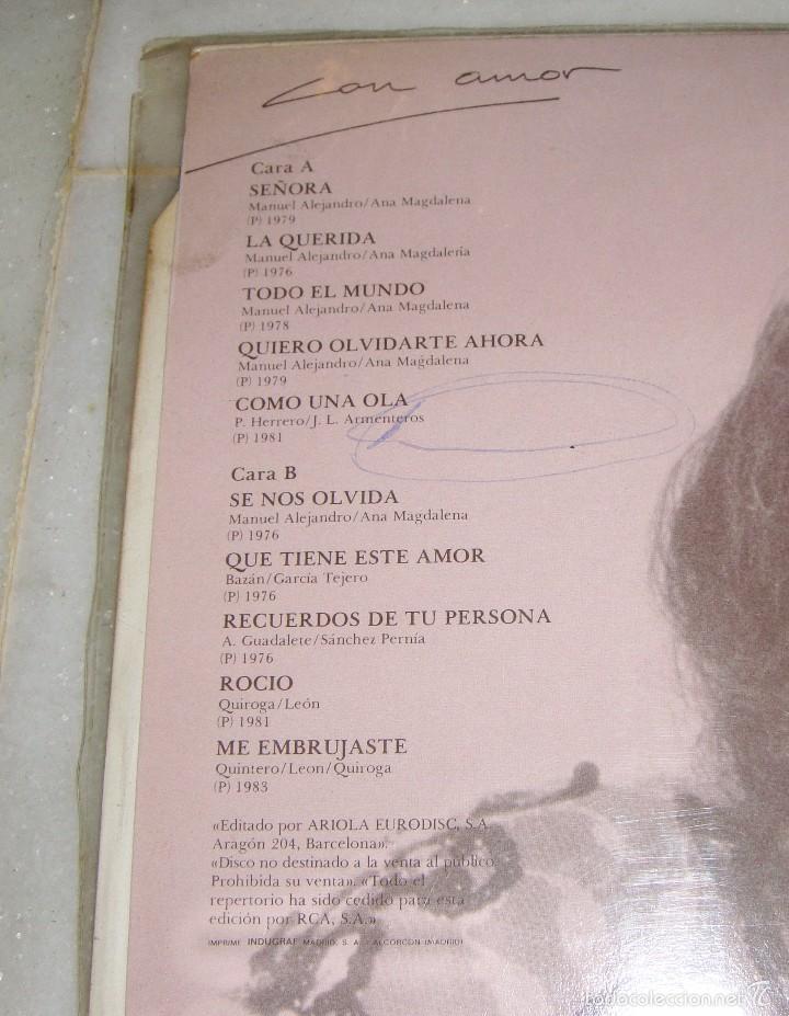 Discos de vinilo: ROCIO JURADO. CON AMOR. ARIOLA. 1984 - Foto 2
