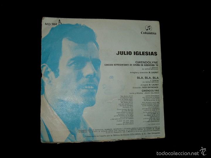 Discos de vinilo: Single de Julio Iglesias dedicado - Foto 2