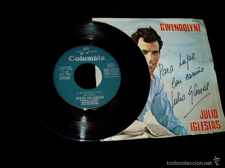 Discos de vinilo: Single de Julio Iglesias dedicado - Foto 3