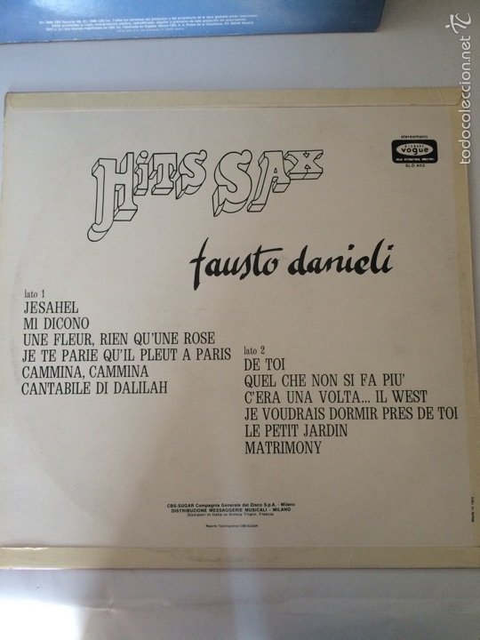 Discos de vinilo: FAUSTO DANIELI-HITS SAX-NUEVO - Foto 2
