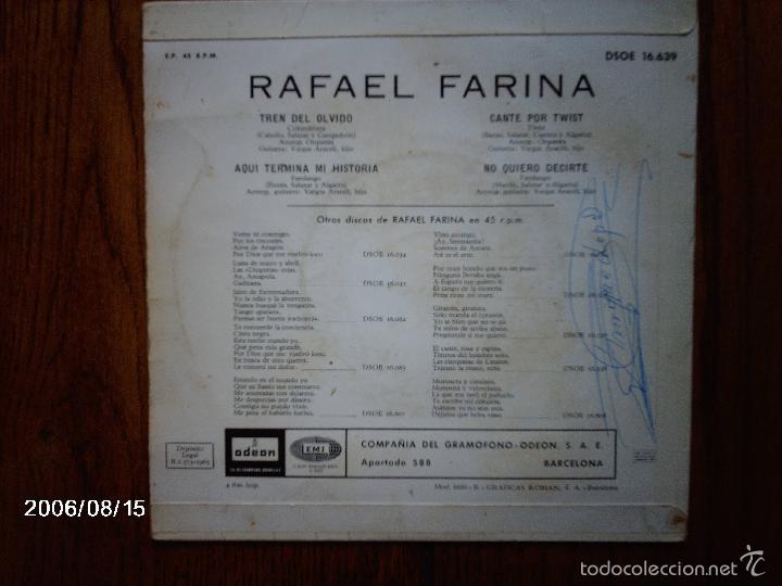 Discos de vinilo: rafael farina  -  tren del olvido  +  3 - Foto 2