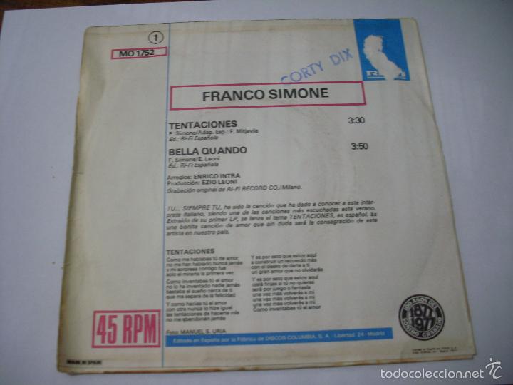 Discos de vinilo: FRANCO SIMONE Tentaciones-Bella Quando - Foto 2