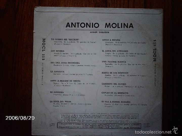 Discos de vinilo: antonio molina  -  yo quiero ser mataor  .... - Foto 2