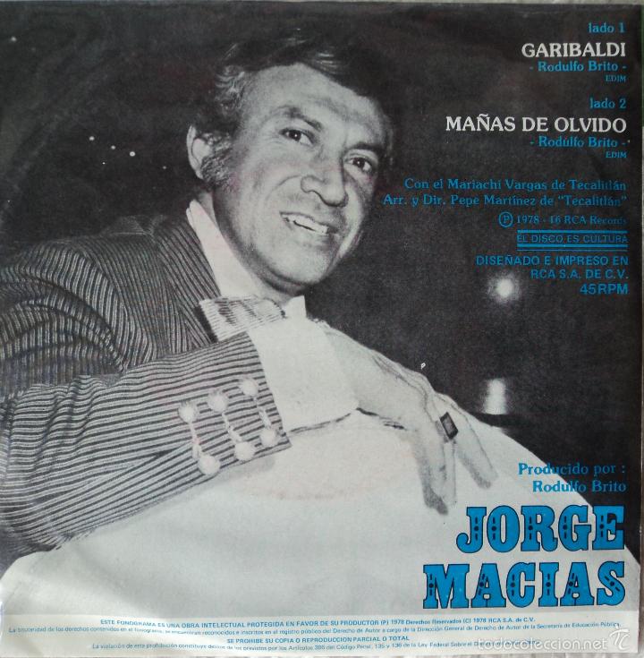 Discos de vinilo: Jorge Macias - Garibaldi - Edici&oacute;n de 1978 de M&eacute;xico - Foto 2