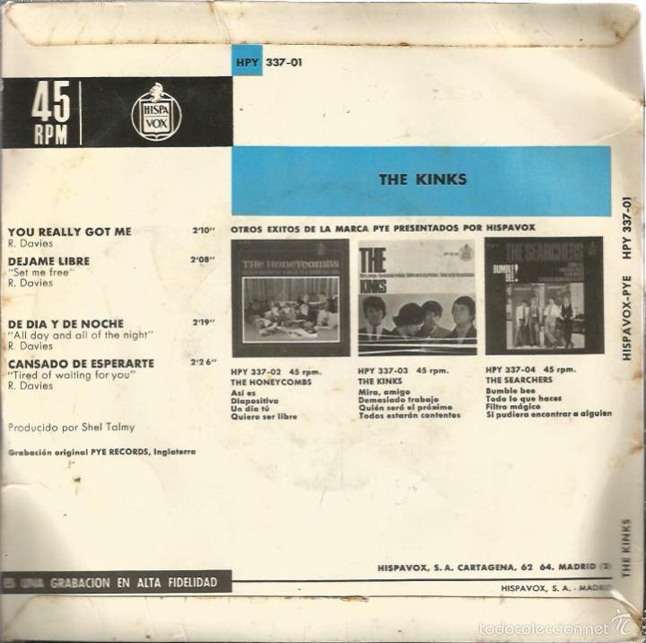 Discos de vinilo: EP THE KINKS : YOU REALLY GOT ME - Foto 2
