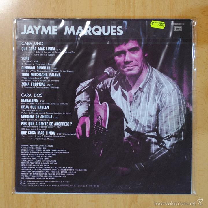 Discos de vinilo: JAYME MARQUES - QUE COSA MAS LINDA - LP - Foto 2