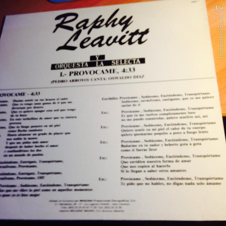 Discos de vinilo: RAPHY LEAVITT (PROVOCAME) MAXI ESPA&Ntilde;A 1990 (B-12) - Foto 4