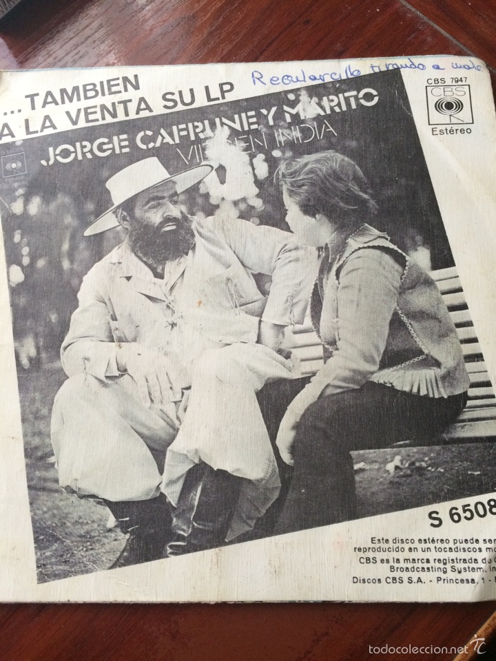 Discos de vinilo: JORGE CAFRUNE Y MARITO-VIRGEN INDIA - Foto 2